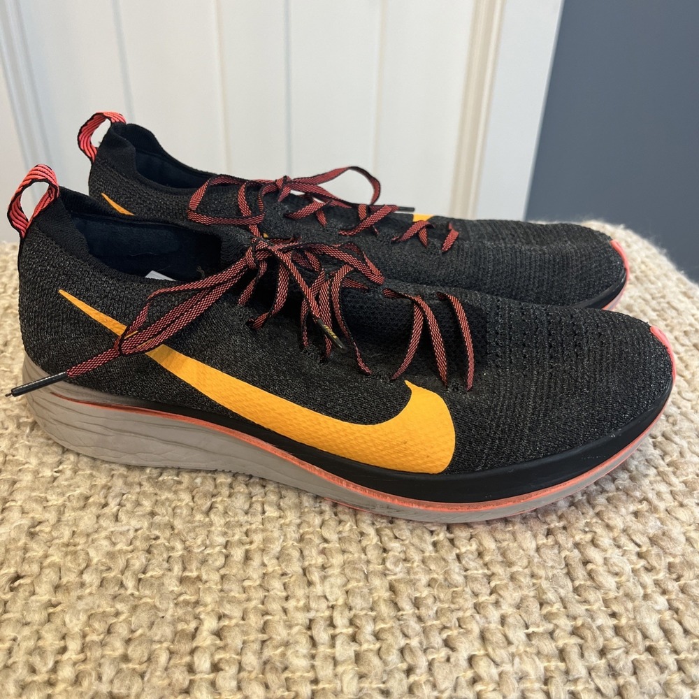 Nike Zoom Fly Flyknit Running Shoes Black Orange Red Mens Size 10.5 AR4561 068